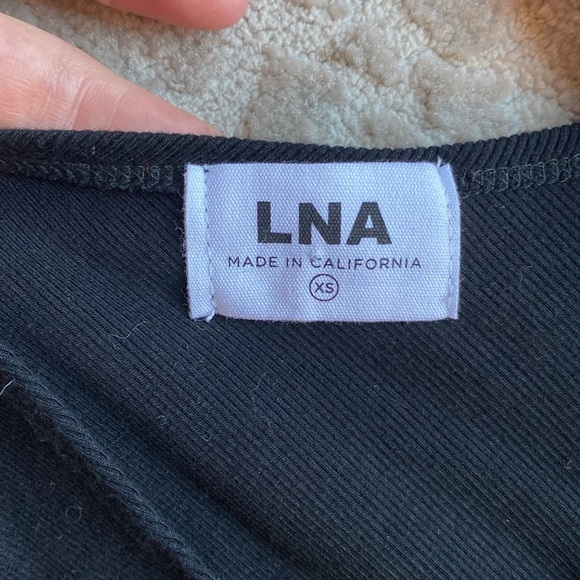 LNA Black Ziniti Ribbed Asymmetric Knit Mini Dress, size XS - Picture 6 of 8